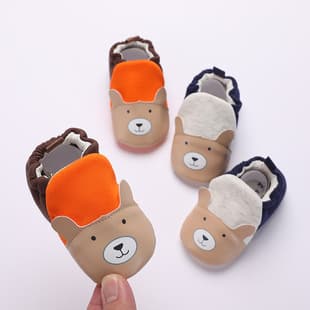 Spring and Autumn Baby Shoe Covers 6-12 Months, Unisex Toddler Walking Shoes, Cartoon Non-Slip Soft Sole Children's Floor Shoes