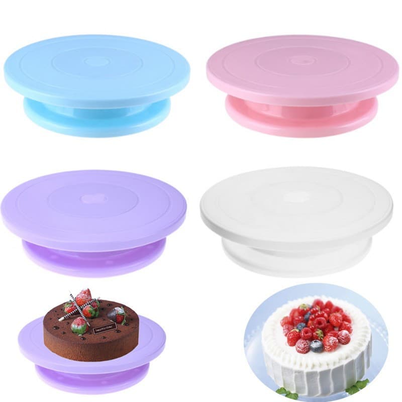 Anti-slip plastic turntable for cake smoothing, light and stable cream decoration manufacturer's lightweight model