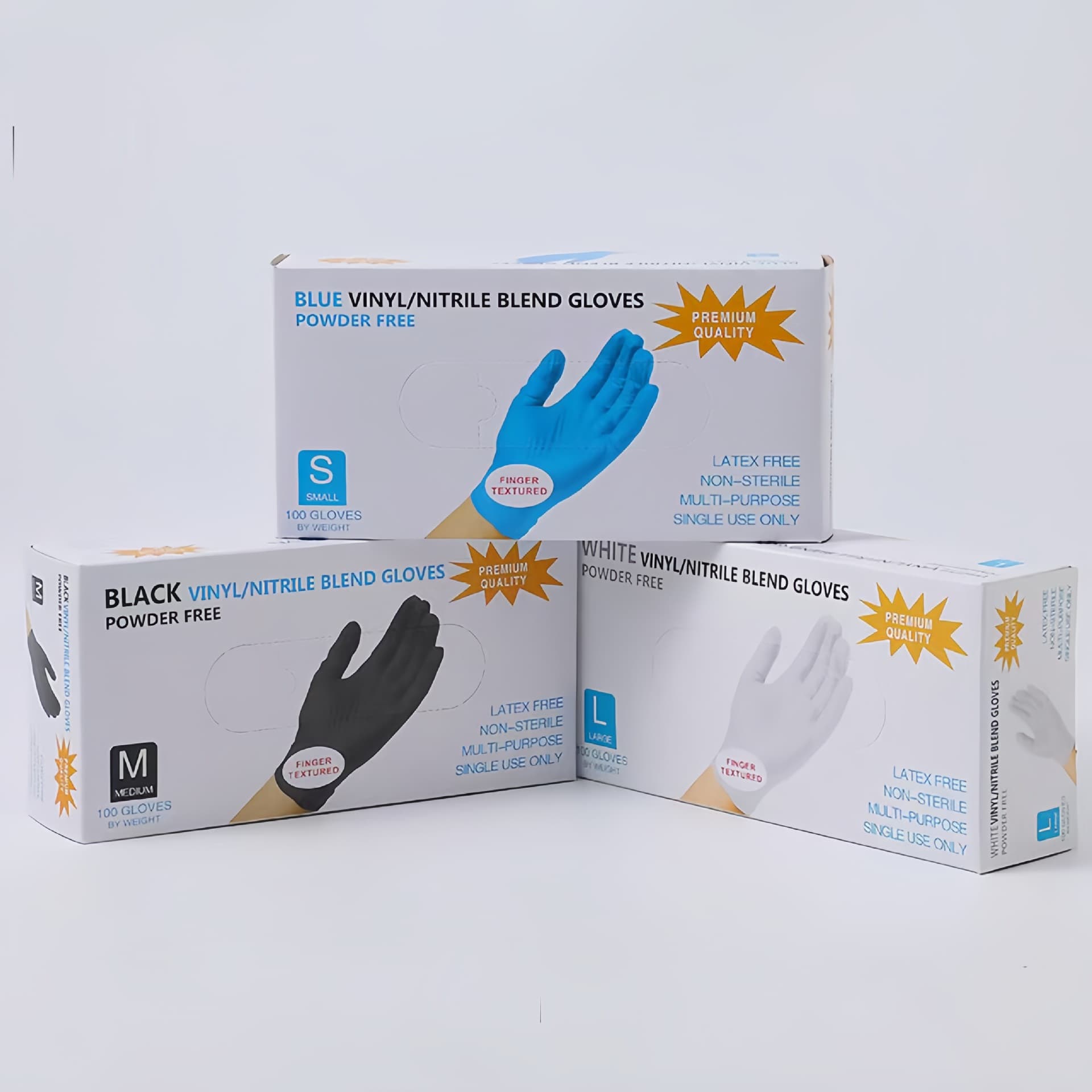 Disposable Food-Grade Composite Black Thickened Nitrile Gloves PVC Anti-Slip Nitrile Gloves for Beauty and Salon Use