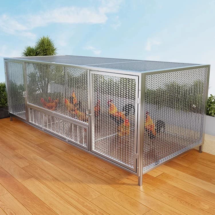Chicken Coop Square Tube Rainproof Rural Dense Net Anti-Weasel Automatic Manure Cleaning Outdoor Large Chicken Breeding Cage for Home Use