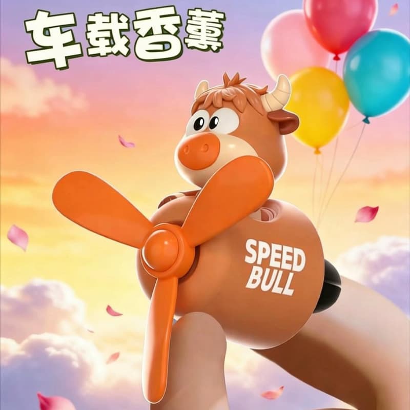 Genuine Xiaoniu Aircraft Car Air Freshener Vent Clip Diffuser Car Decorative Perfume Fan Rotating Ornament Aromatherapy