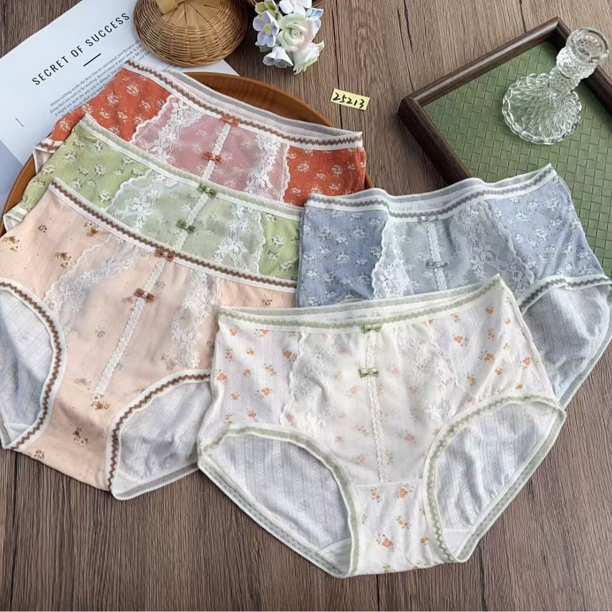 25213#60s Modal Summer Retro Pastoral Style Women's Underwear