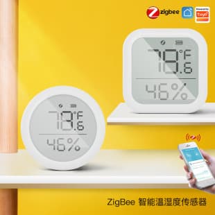 Tuya ZigBee Smart Temperature and Humidity Sensor with LCD Display, App Remote Control Temperature and Humidity Detector