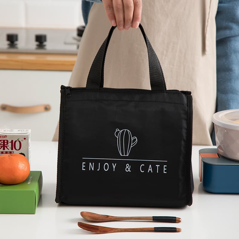Thickened Waterproof Oxford Cloth Insulated Lunch Bag Student Style Handheld Rice Box Bag for Office Workers Meal Delivery