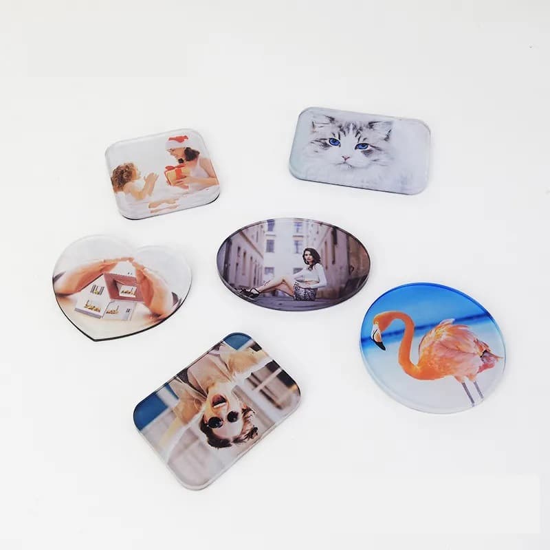 Sublimation Blank Fridge Magnet Acrylic Heat Transfer Blank Magnetic Sticker Sublimation Acrylic Fridge Magnet