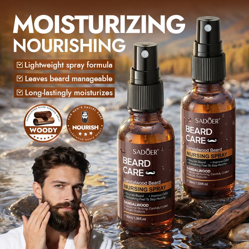 Foreign trade sandalwood beard care spray 30ml SADOER moisturizing beard spray cross-border skin care products wholesale