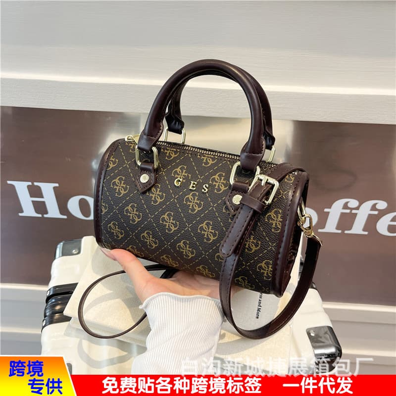 European and American Fashion Letter Monogram Handbag 2025 Cross-Border New Trendy Versatile Hot-Selling Women's Boston Crossbody Bag