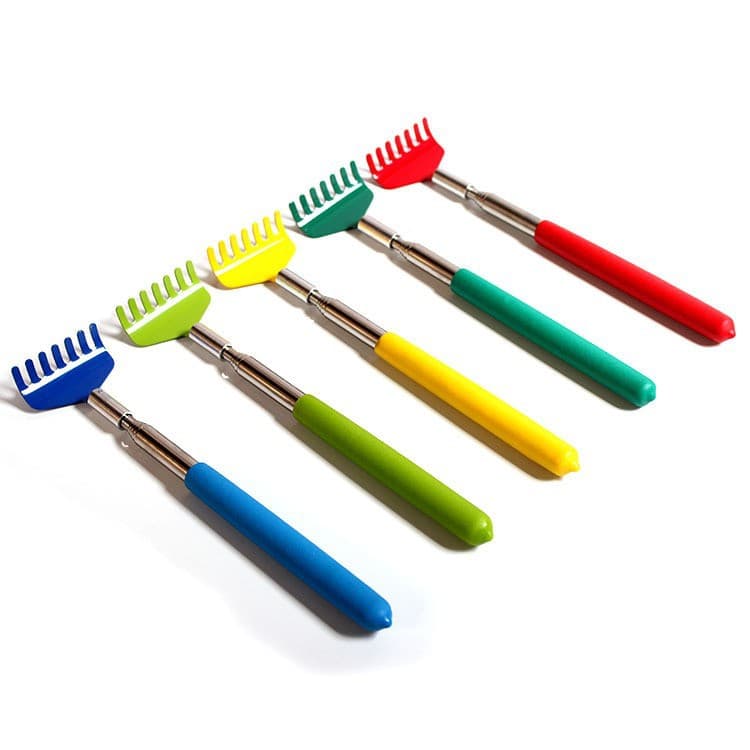 5-Section Telescopic Stainless Steel Back Scratcher Massager, Itchy Relief Tool for Seniors, Back Rake
