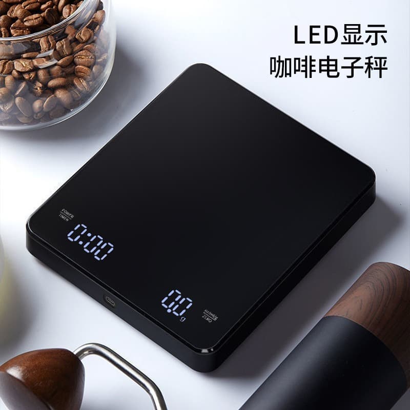 Rechargeable Coffee Scale 3kg Electronic Scale Kitchen Scale Precision 0.1g Fast Charging Timer Coffee Scale Household Smart