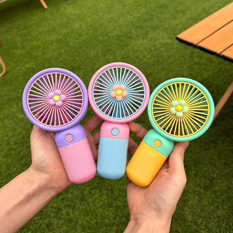 Cross-Border Hot Seller Handheld Small Fan Souvenir Gift Fruit Flower USB Portable Mini Desktop Fan Wholesale