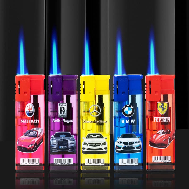 Hengtu 288 Super King Direct Impact Lighter Transparent Red Refillable 3D Printing