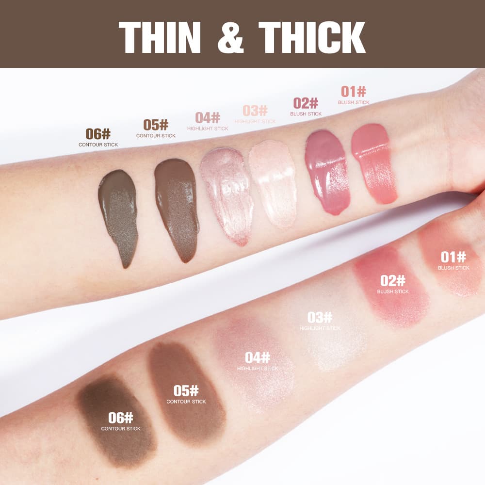 Cross-Border Lakerain Multi-Functional Contouring Stick Makeup Stick Easy to Apply and Long-Lasting Highlighter Blush Contouring Stick