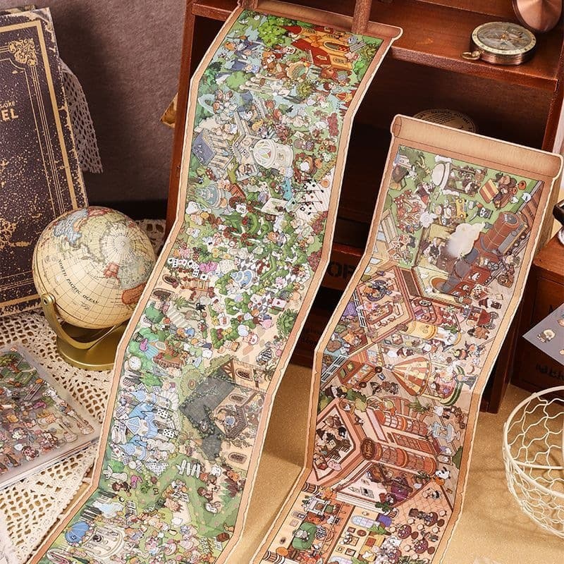 Fangdao Scroll Alice Fantasy Series 3D City Scene Stickers Student Handmade Stress Relief Stacking Scene Stickers