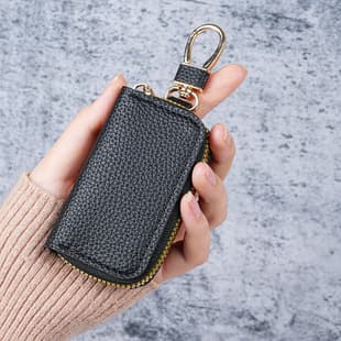 New Fashionable Pebble Grain Car Key Case Universal Model Unisex Key Organizer Leather Case Mini Key Bag