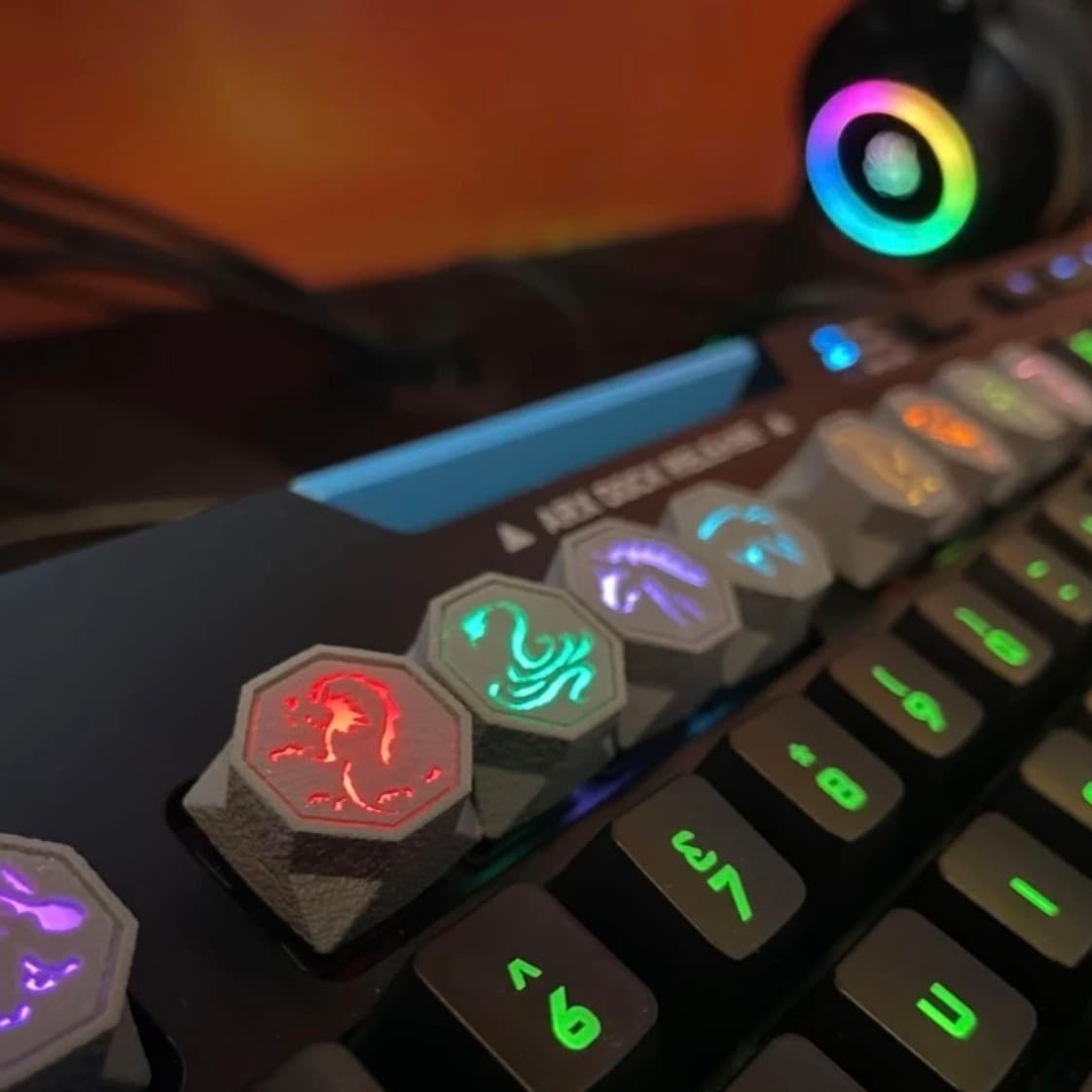 Chinese Zodiac Horse Rune Stone Anime Peripheral Figurine Model Keycap Translucent Glowing