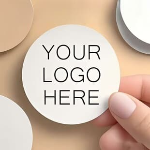 Custom Stickers and Custom Logo White Waterproof PVC Stickers Custom Made LOGO Label Stickers for Beauty Gift Box Waterproof
