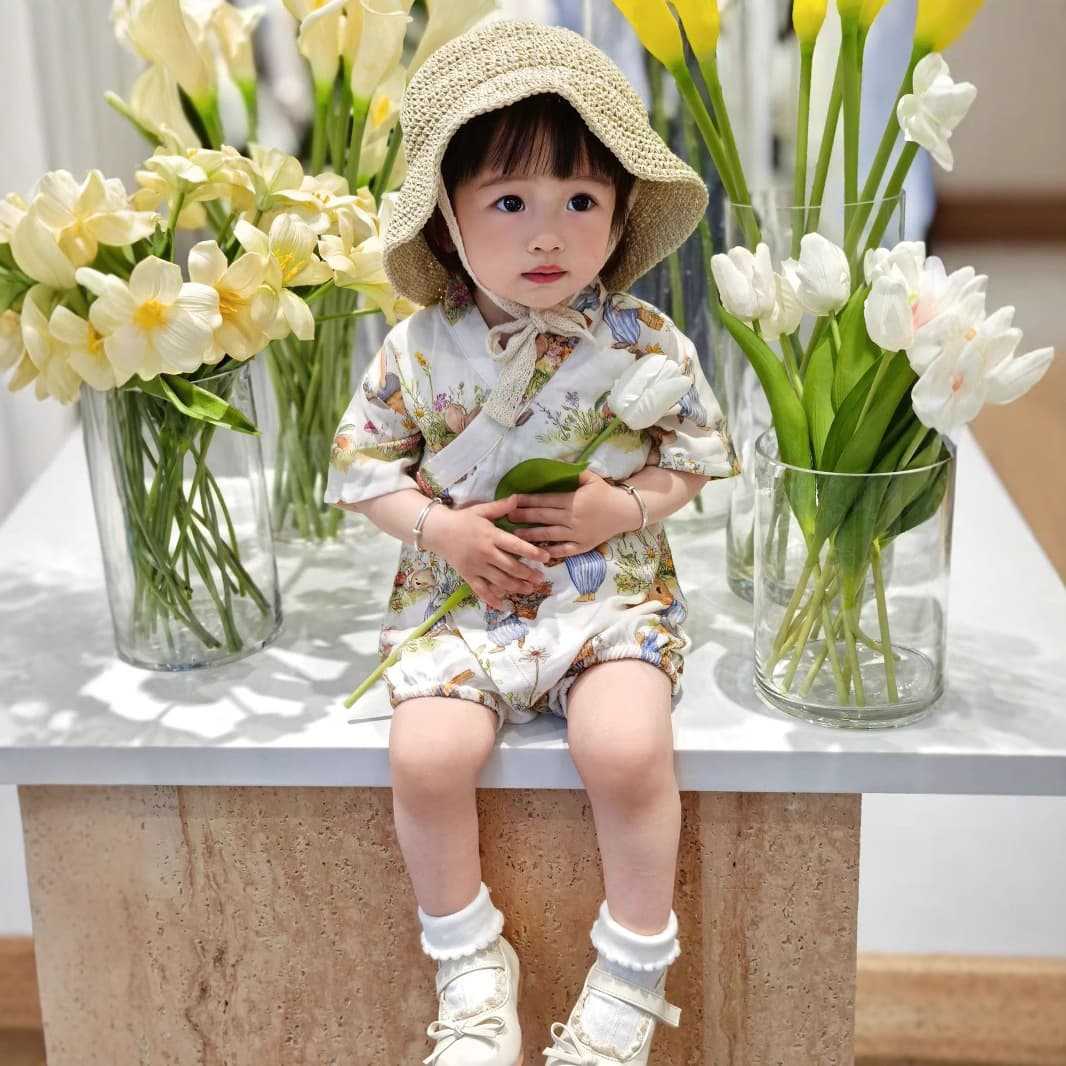 Babystormi Baby Bamboo Fiber Kimono Bodysuit Romper for Boys and Girls