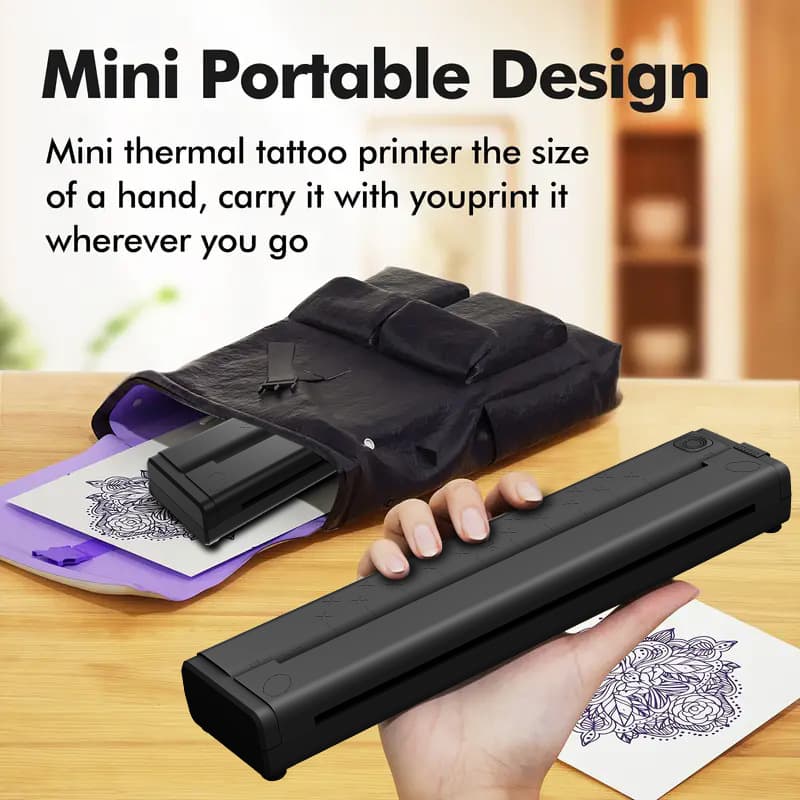 Cross-border Portable Mini Thermal Printer for Correction, Office & Home Wireless Printing, Tattoo A4 Printer
