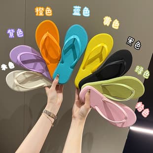Premium Non-slip Simple Thong Slippers Women Summer New Outdoor Solid Color Clip Toe Beach Sandals Slippers Women