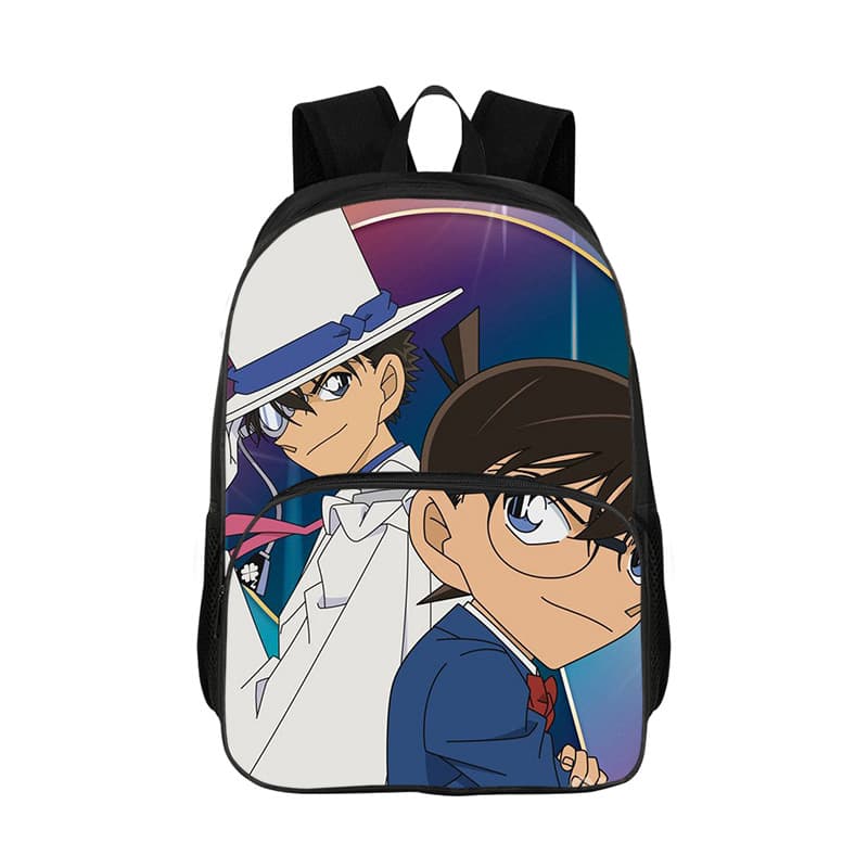 Detective Conan 16-Inch Front Pocket Kids Backpack Anime Print Elementary and Middle School Book Bag