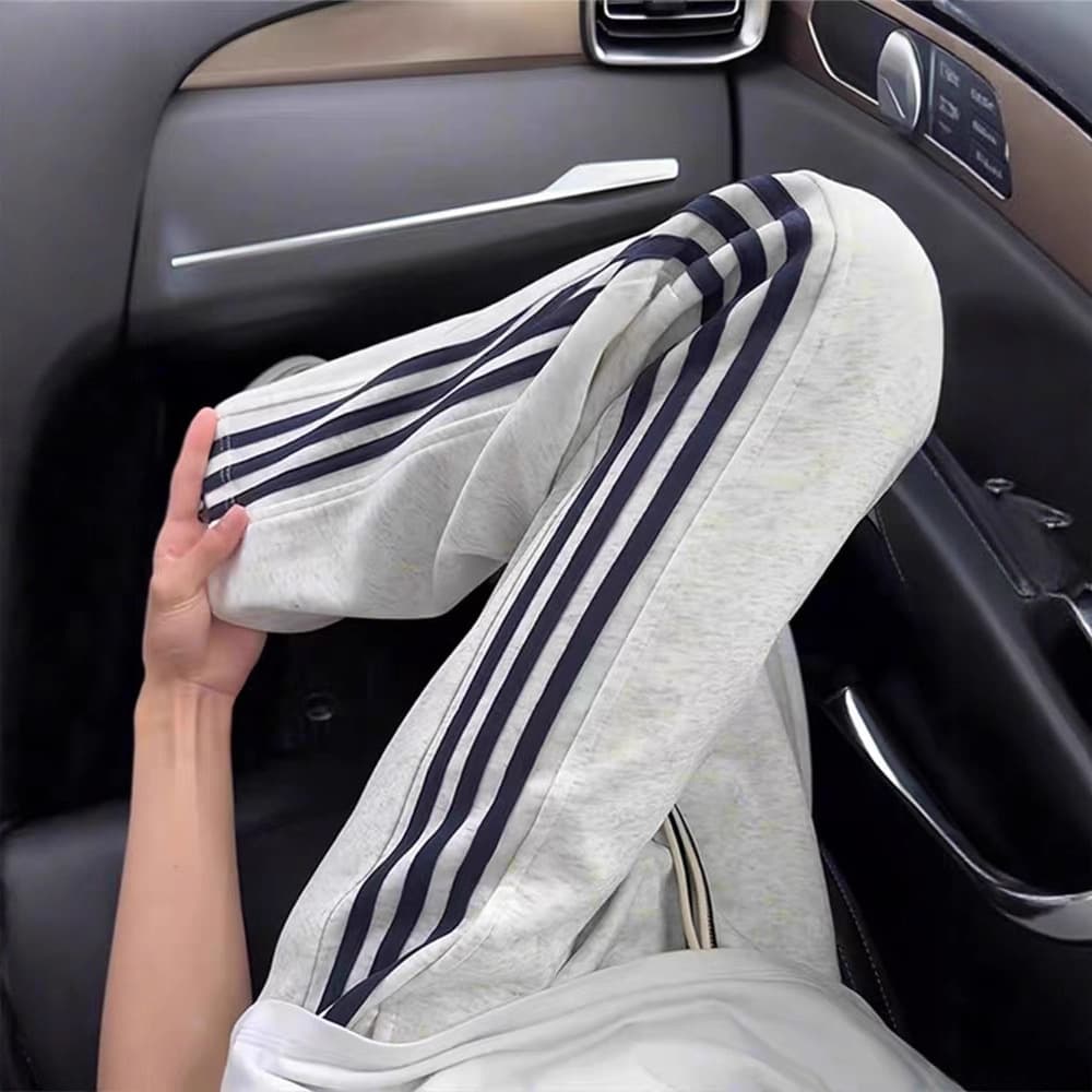 2025 Three-Stripe Sweatpants Men's Fall Streetwear Heavyweight Straight-Leg Striped Pants American Casual Joggers Loose Fit