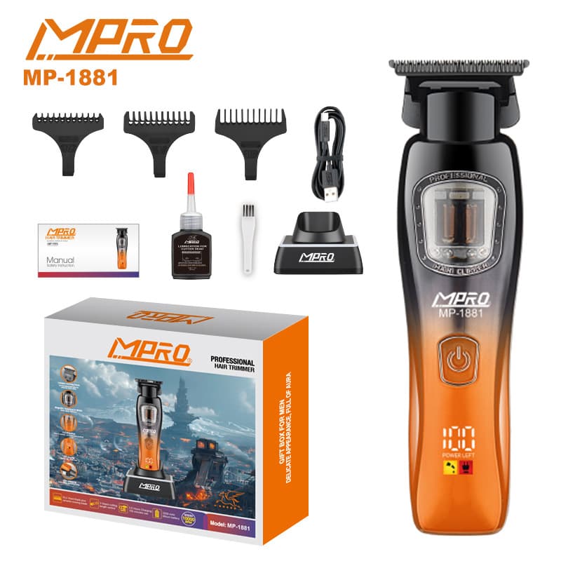 MPRO-MP-1881 New Cross-Border Exclusive Electric Hair Clipper with Stand, Oil, Hair Trimmer for Home Use