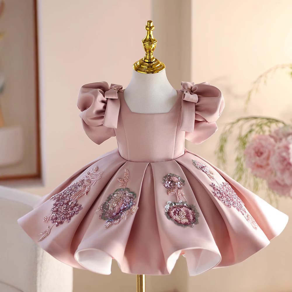 Children's Dress Piano Performance Dress Girl Birthday Host Flower Girl Wedding Little Girl Princess Dress Classy