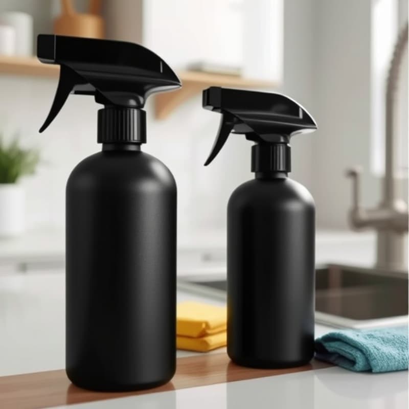 500ml Black Cylindrical 300ml Spray Bottle Car Coating Agent Oil Stain Cleaner PE Material Plastic Bottle Durable