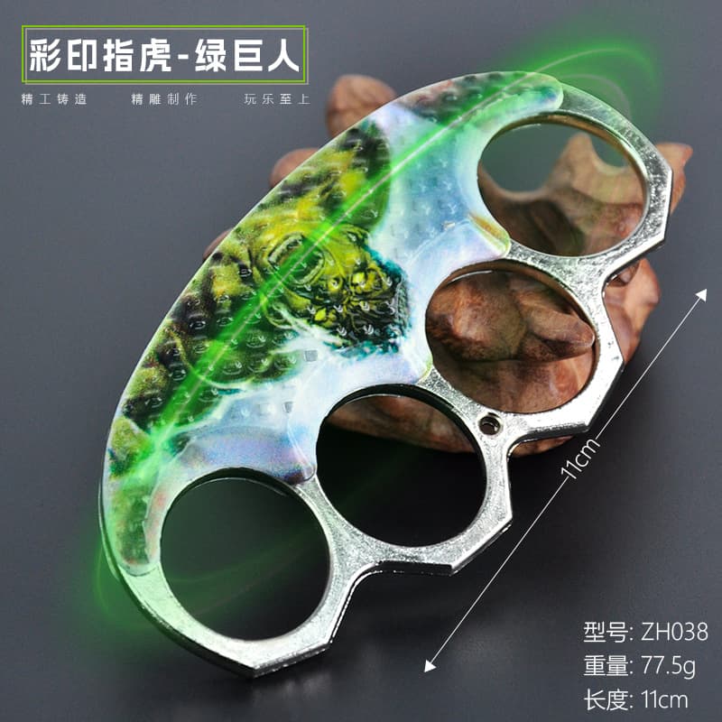 Man Cartoon Game Wei Color Printing Finger Tiger Hulk Outdoor Props Student Toy Model Combined with Metal Craft Furnishings