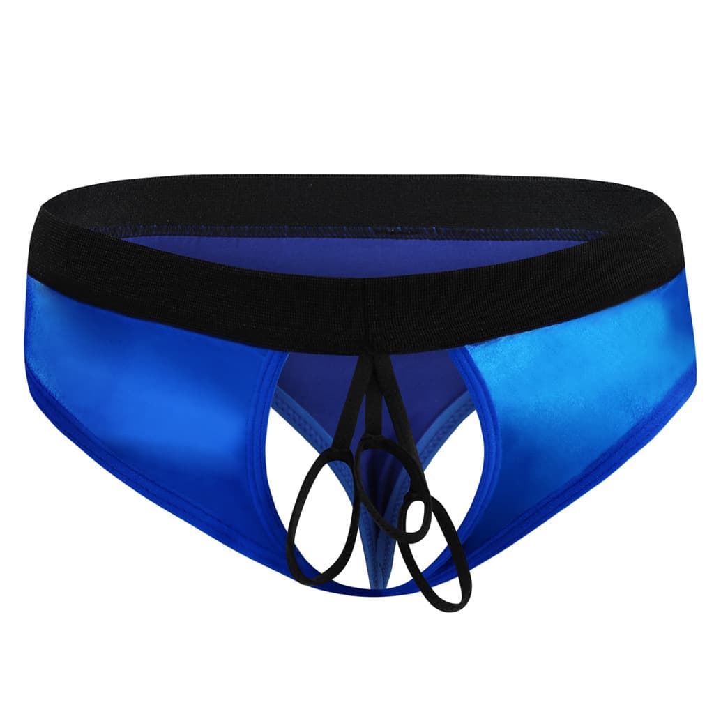 Tzy1010T Men's Sexy Underwear Wholesale Faux Leather Three Small Ring Thong