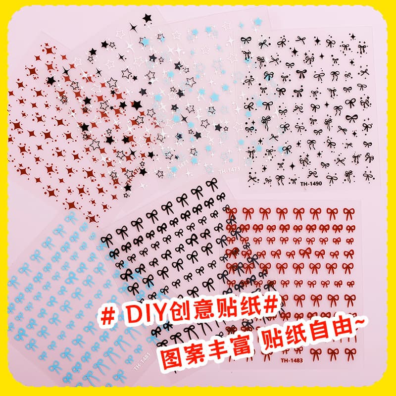 Cute Creative Stickers Waterproof Cartoon Journal Stickers Bow Student Children DIY Sticker Book Album Cross-border