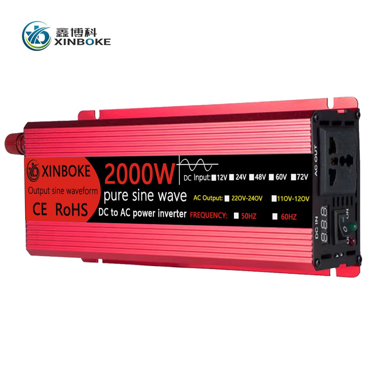 Xinboke Cross-Border Pure Sine Wave Inverter Solar 12V 24V 48V to 110V 1600W Solar Inverter