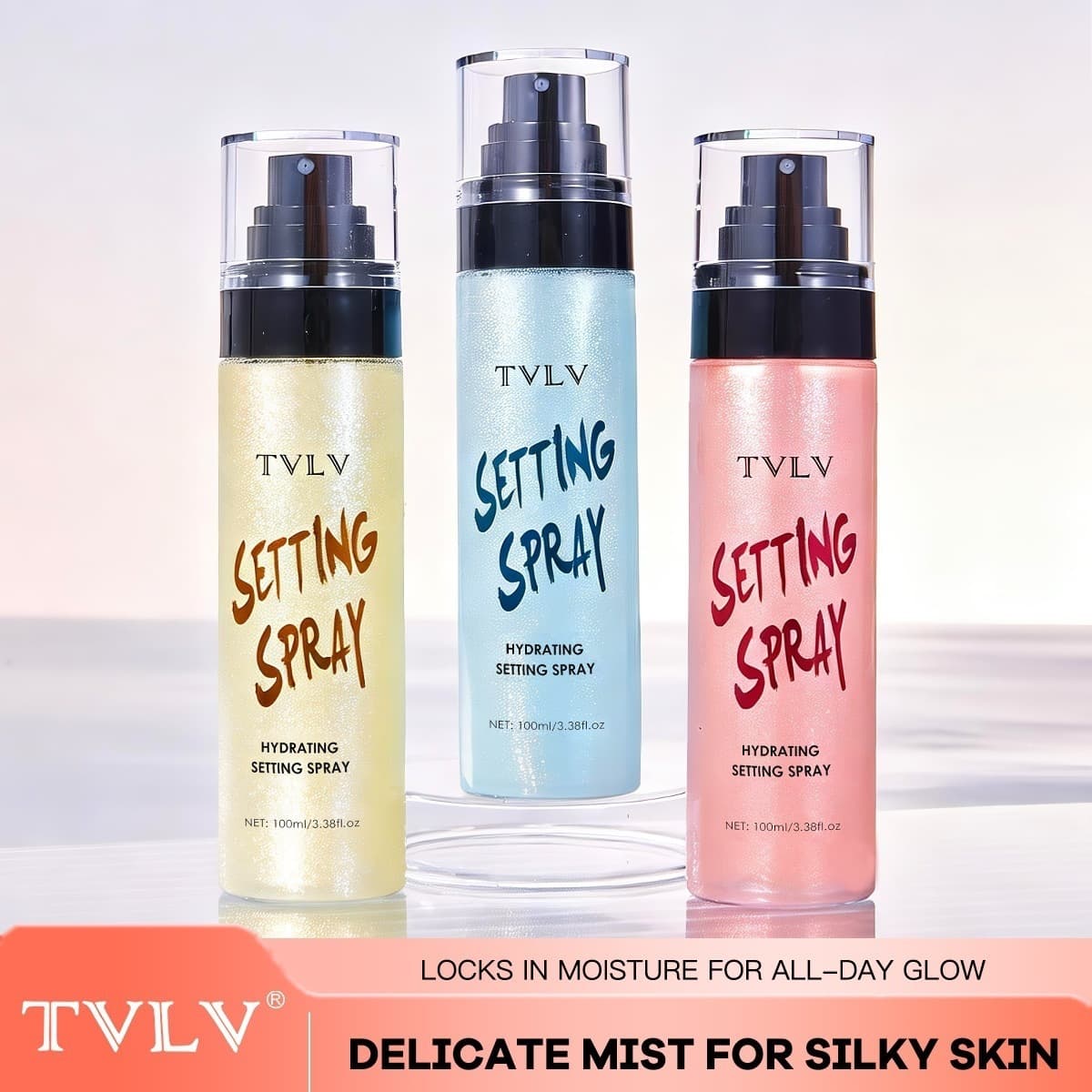 TVLV Moisturizing Makeup Setting Spray Refreshing Makeup Setting Waterproof Sweatproof Oil Control Quickly Forms a Film Long-lasting Makeup-Free Cross-border