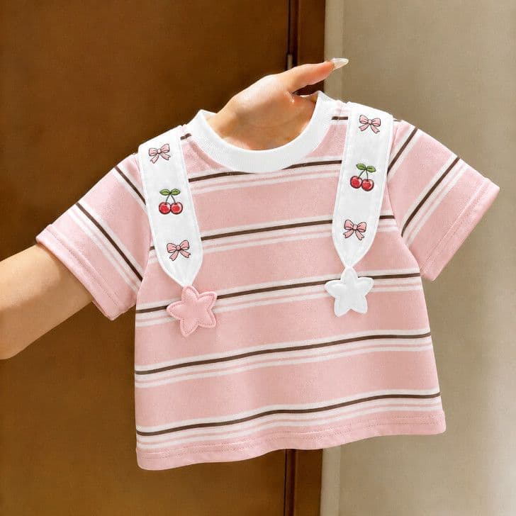 Girls Short-Sleeve T-Shirt Summer 2026 New Fashionable Print Baby Clothes Thin Children's Summer Top