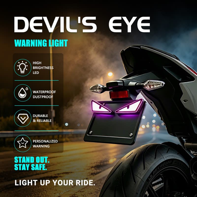 Cross-border Motorcycle License Plate Screw Light Triangle Demon Eye Modified Universal Motorcycle Decoration Accessory Light