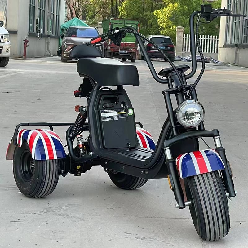 Electric Harley Electric Tricycle with Removable Lithium Battery, Three-Wheel Motorcycle