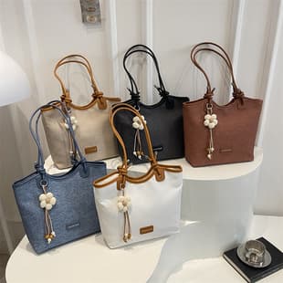 Export New Casual Fashion Large Capacity Bag Versatile Bucket Bag Women's Casual Single Shoulder Bag Stylish Tote Bag