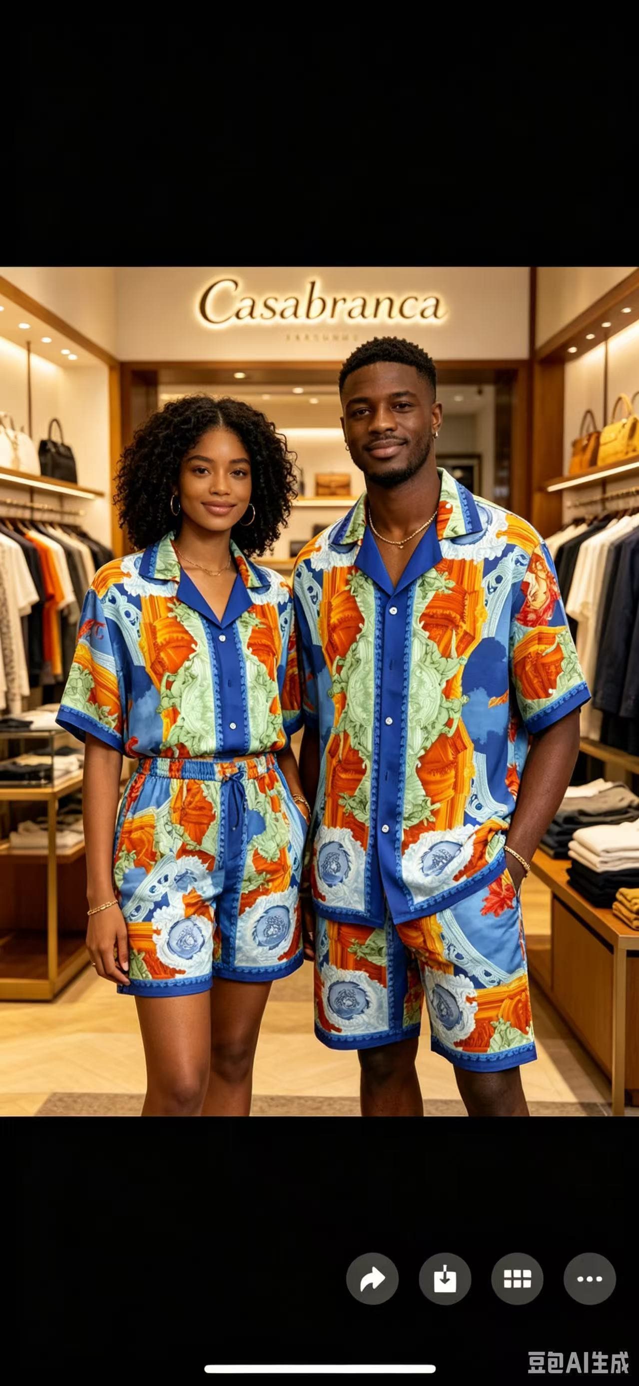 In Stock Wholesale Export Niche Streetwear Casablanca 2026 New Men's All-Over Print Short Sleeve Shirt Set