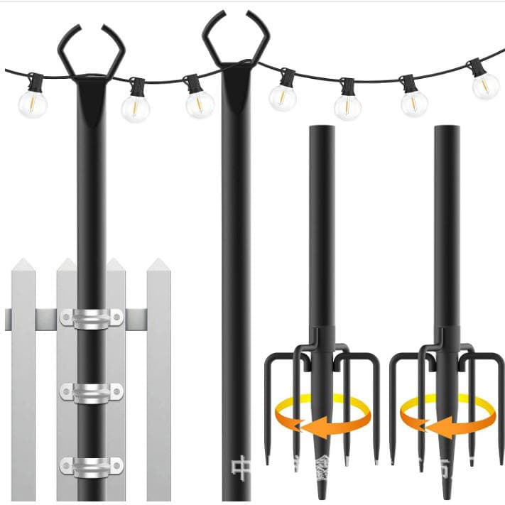 Amazon Hot-Selling Outdoor Light Stand Support Pole String Light Stand Garden Balcony Ground Spike Pole String Light Stand Support Pole