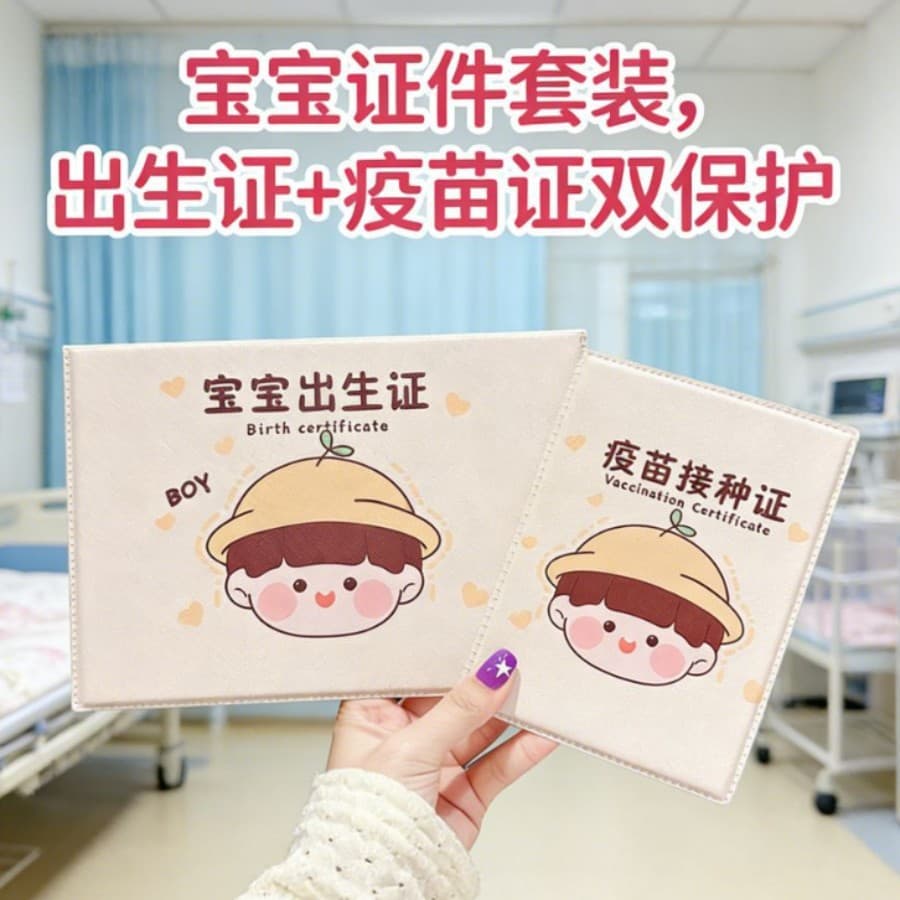 Cartoon Baby Document Storage Protective Cover New Baby Medical Certificate Birth Certificate Protective Cover Vaccination Record Book