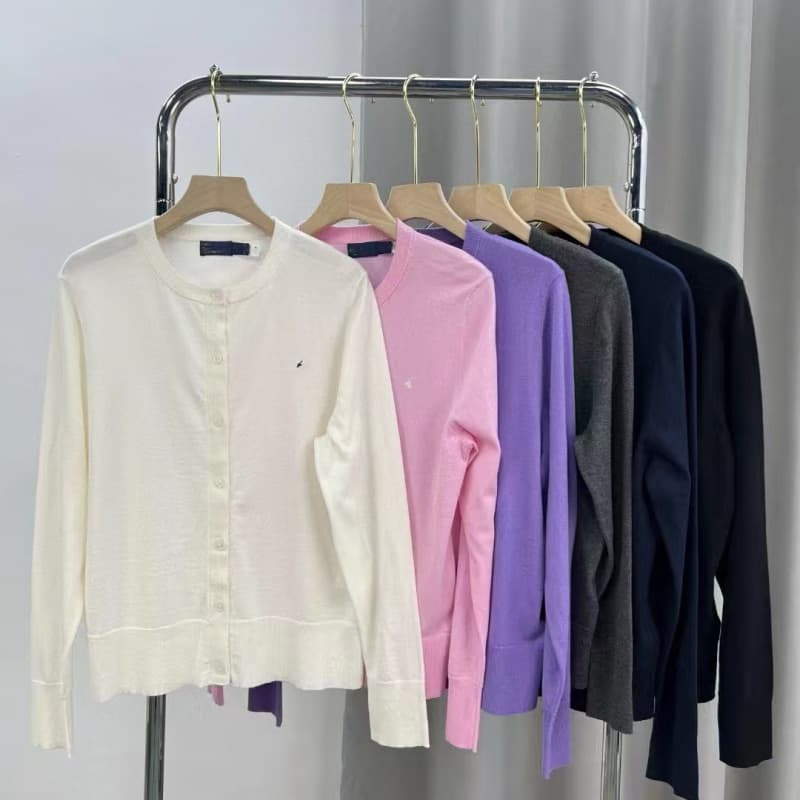 Black and White Striped Round Neck Long Sleeve Knit Jacket Women's Autumn Slim Fit Air Conditioning Cardigan Lazy Short Cardigan Top