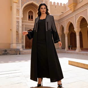 Plus Size Women's Long Robe Dress 2026 New Design African Cardigan Long Skirt Headwrap Rhinestone Cardigan Evening Dress Summer