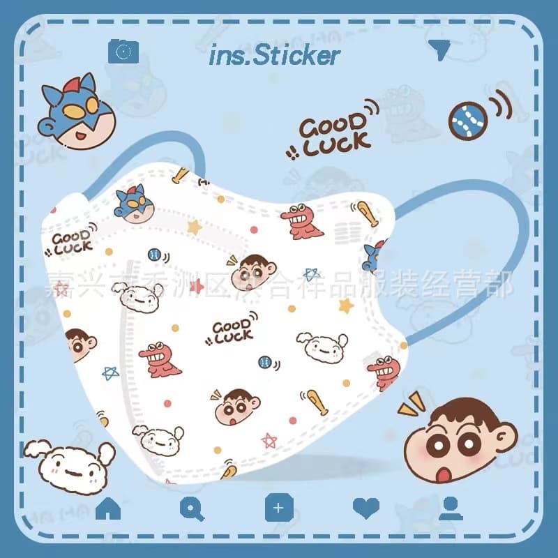 Xiangpinjia disposable individual pack 5D stereoscopic masks, anti-smog and dustproof, cartoon print, girls' masks, adults' masks.