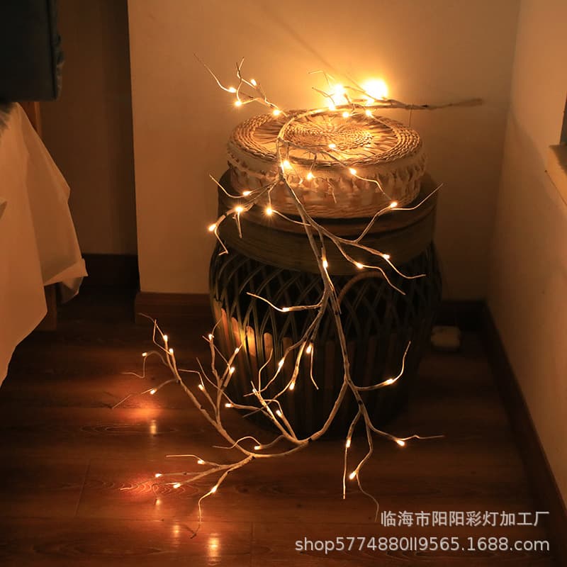 Cross-border 48-LED Tree Light Bedroom Decorative LED Vine Light Room Decoration String Light Indoor