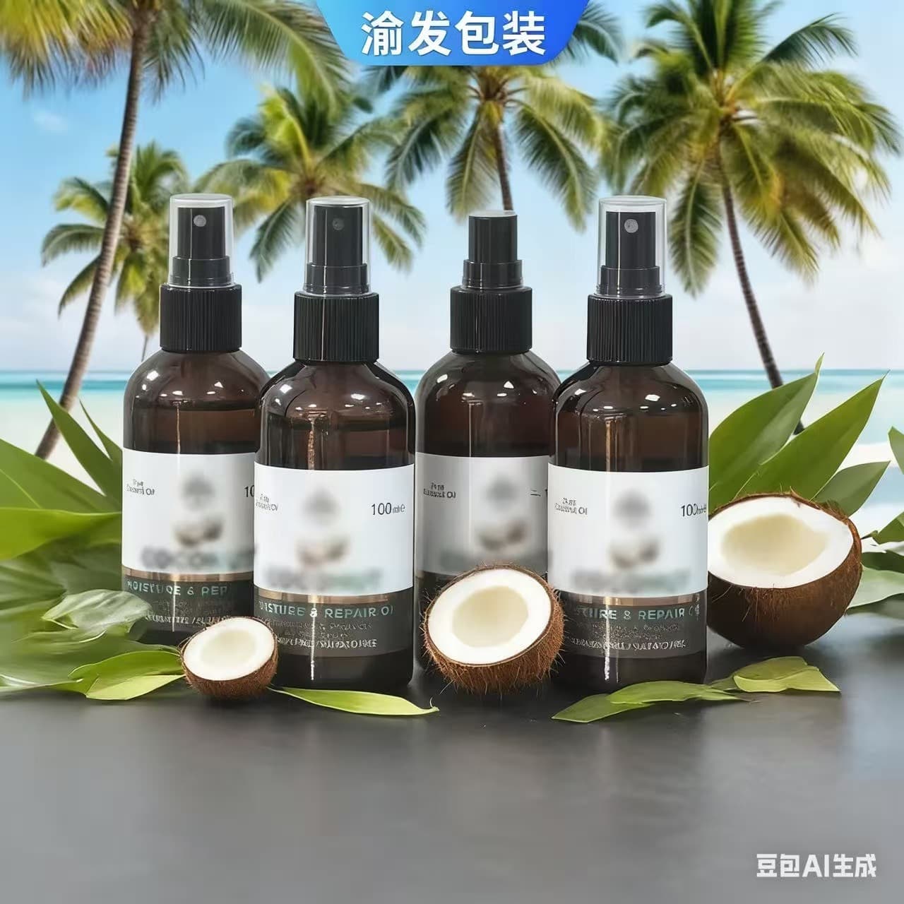 Spot wholesale brown light-proof press-type empty bottle coconut oil hair oil original liquid multi-capacity press glass spray bottle