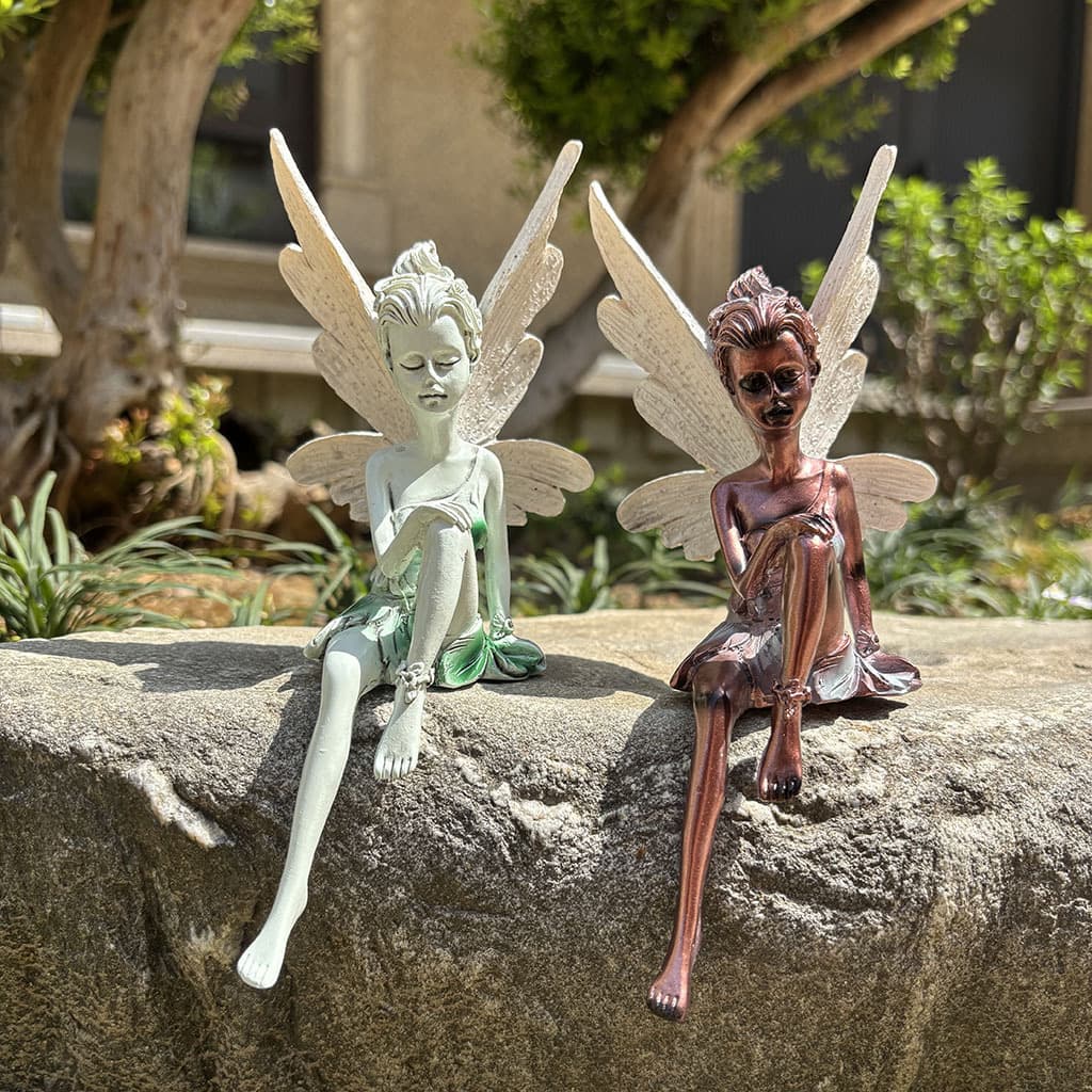 Fairy Statue Cross-border Trade Flower Fairy Resin Craft Garden Ornament Tulek Sitting Elf Statue