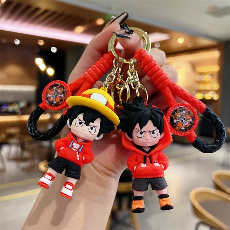 New One Piece Cartoon Keychain Luffy Figure Boys Backpack Pendant Mall Claw Machine Small Gift Wholesale