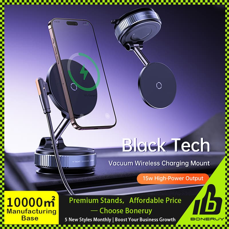 Wireless Charging Vacuum Magnetic Car Phone Mount