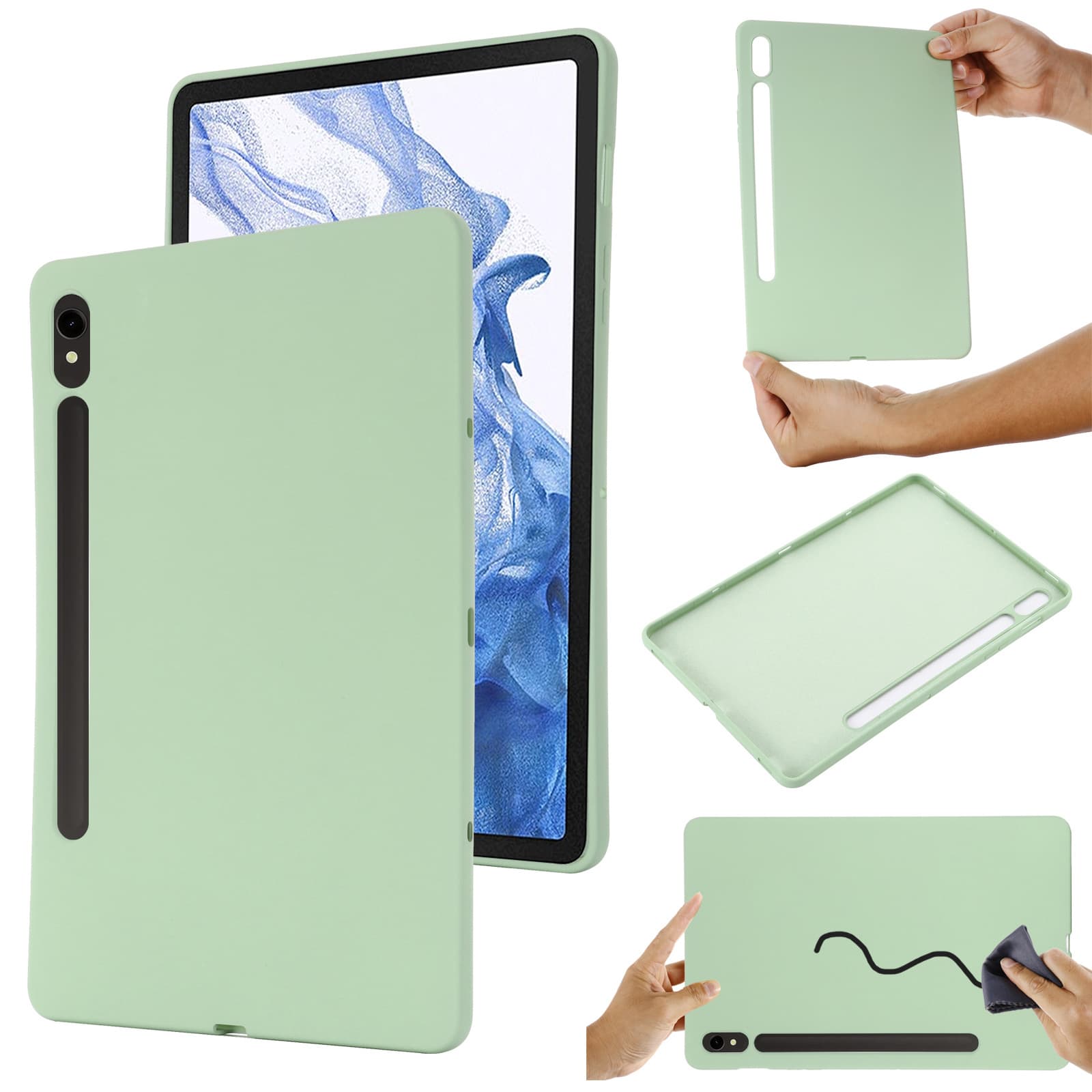 Liquid Silicone Tablet Case for Samsung Tab S9 11 inch, Samsung S9 FE Anti-Drop Cover