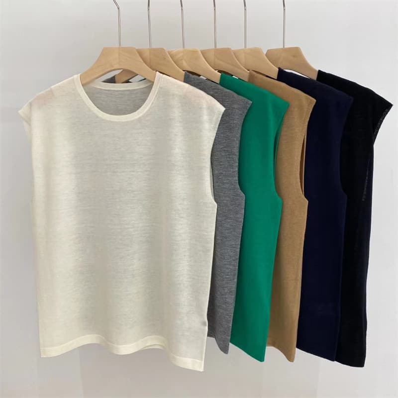 Shop's best-selling series~JOS* new style zero-pressure soft lightweight 18-gauge 80-count fine-knit cashmere vest knit tank top